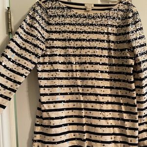 J. Crew-sequin striped long sleeve